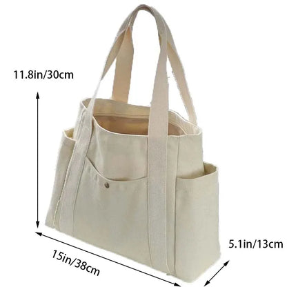 Spacious Canvas Shoulder Bag