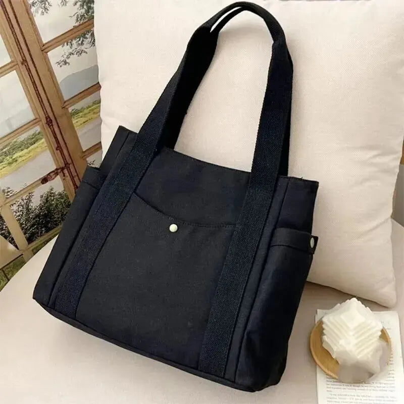 Spacious Canvas Shoulder Bag